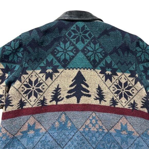 Katy D Kathryn Deene Blanket Coat Toggle Wool Blend Mountain Print Sz 22/24 - Picture 12 of 14